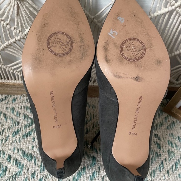 Adrienne Vittadini Gray Lace Up Bootie Heels - Picture 9 of 11